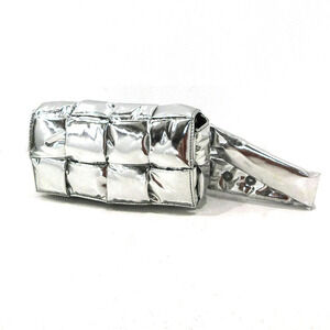 BOTTEGA VENETA Cassette Shoulder Bag Waist Silver